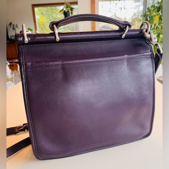 Vintage Coach Willis Bag purple aubergine eggplant 9927 - Picture 2 of 14